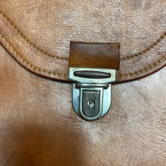 VINTAGE CANOA Crossbody Shoulder Bag Tan Pouch Phone Wallet 80s - Picture 2 of 16